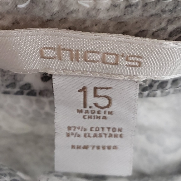 Chico's Snakeskin Print Straight Short Casual Skirt Women's Sz 1.5 - Picture 5 of 7